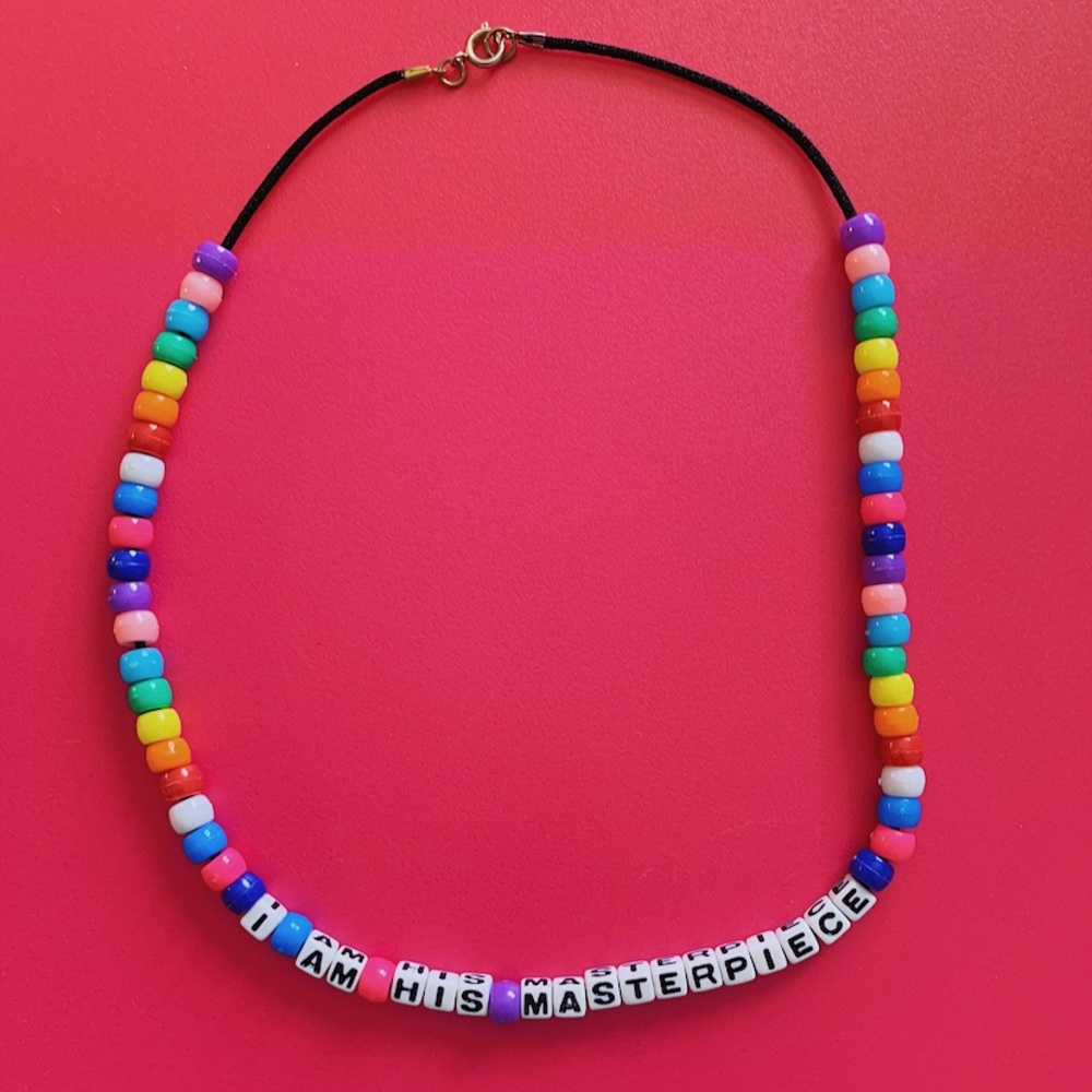 Religious Quote Beaded Necklace